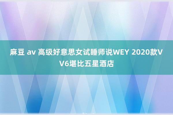 麻豆 av 高级好意思女试睡师说WEY 2020款VV6堪比五星酒店