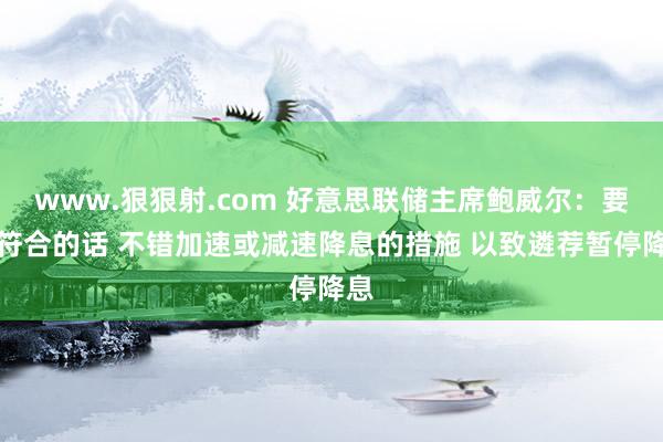 www.狠狠射.com 好意思联储主席鲍威尔：要是符合的话 不错加速或减速降息的措施 以致遴荐暂停降息