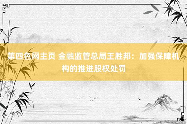 第四色网主页 金融监管总局王胜邦：加强保障机构的推进股权处罚