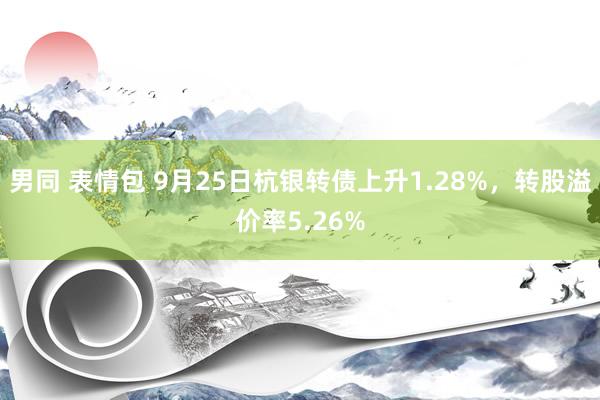 男同 表情包 9月25日杭银转债上升1.28%，转股溢价率5.26%