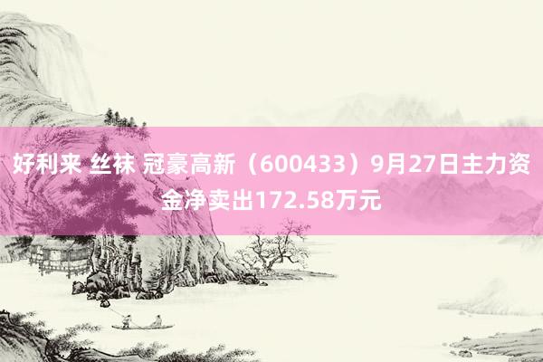 好利来 丝袜 冠豪高新（600433）9月27日主力资金净卖出172.58万元