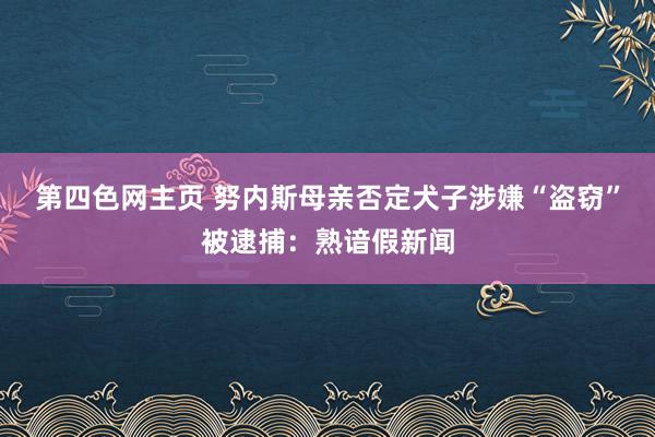 第四色网主页 努内斯母亲否定犬子涉嫌“盗窃”被逮捕：熟谙假新闻