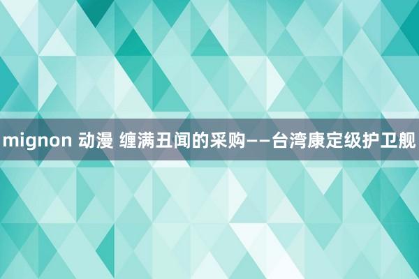 mignon 动漫 缠满丑闻的采购——台湾康定级护卫舰