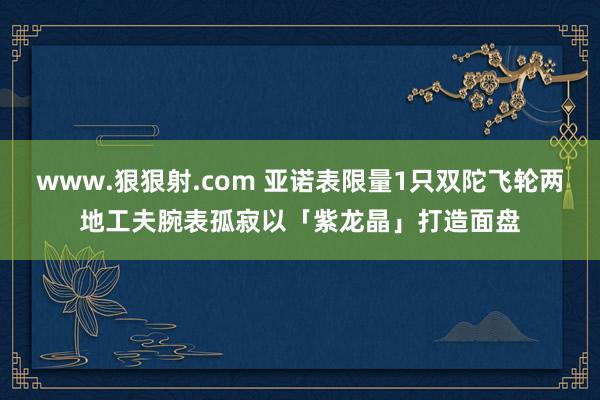 www.狠狠射.com 亚诺表限量1只双陀飞轮两地工夫腕表孤寂以「紫龙晶」打造面盘