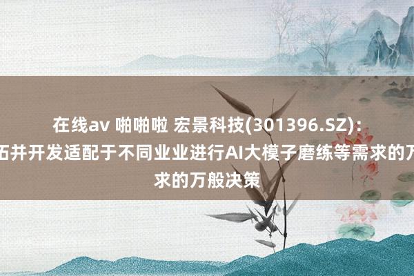 在线av 啪啪啦 宏景科技(301396.SZ)：集成开拓并开发适配于不同业业进行AI大模子磨练等需求的万般决策