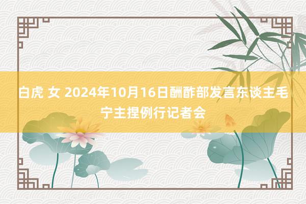 白虎 女 2024年10月16日酬酢部发言东谈主毛宁主捏例行记者会