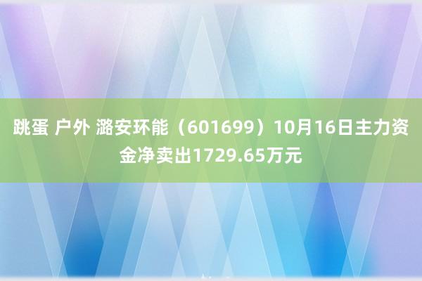 跳蛋 户外 潞安环能（601699）10月16日主力资金净卖出1729.65万元