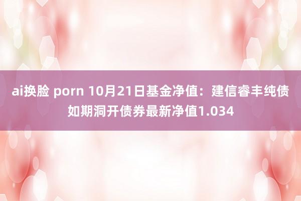 ai换脸 porn 10月21日基金净值：建信睿丰纯债如期洞开债券最新净值1.034