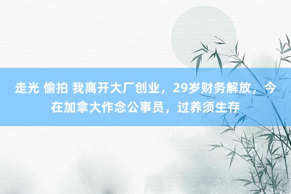 走光 偷拍 我离开大厂创业，29岁财务解放，今在加拿大作念公事员，过养须生存