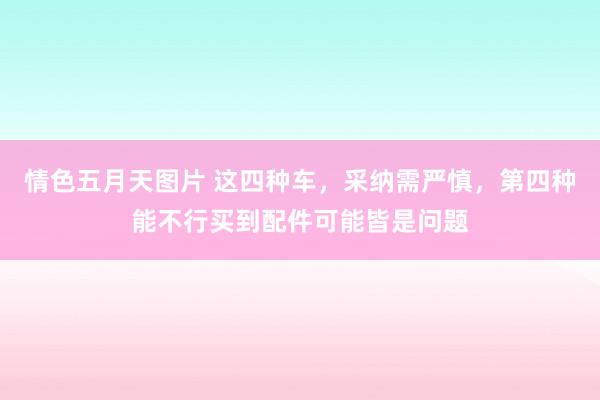 情色五月天图片 这四种车，采纳需严慎，第四种能不行买到配件可能皆是问题