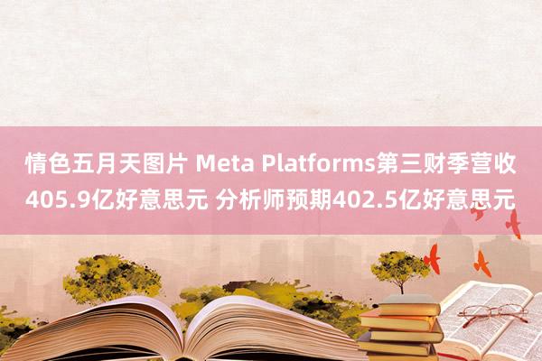 情色五月天图片 Meta Platforms第三财季营收405.9亿好意思元 分析师预期402.5亿好意思元