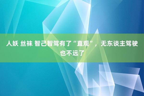 人妖 丝袜 智己智驾有了“直观”，无东谈主驾驶也不远了