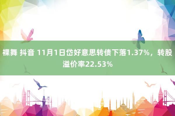 裸舞 抖音 11月1日岱好意思转债下落1.37%，转股溢价率22.53%