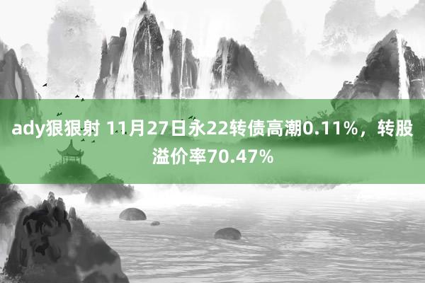 ady狠狠射 11月27日永22转债高潮0.11%，转股溢价率70.47%