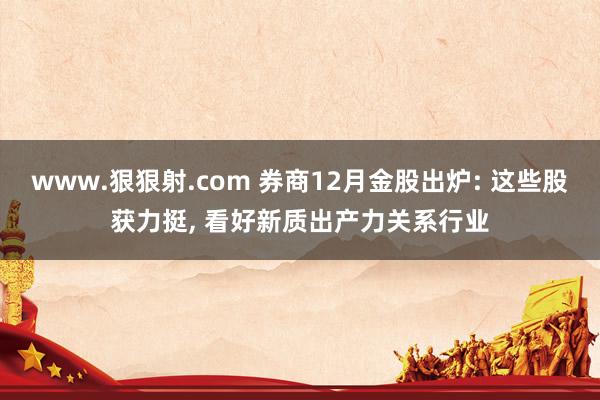 www.狠狠射.com 券商12月金股出炉: 这些股获力挺， 看好新质出产力关系行业