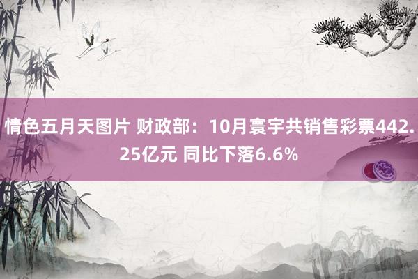 情色五月天图片 财政部：10月寰宇共销售彩票442.25亿元 同比下落6.6%