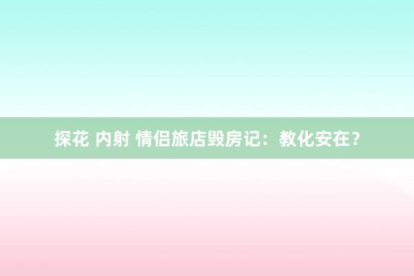 探花 内射 情侣旅店毁房记：教化安在？