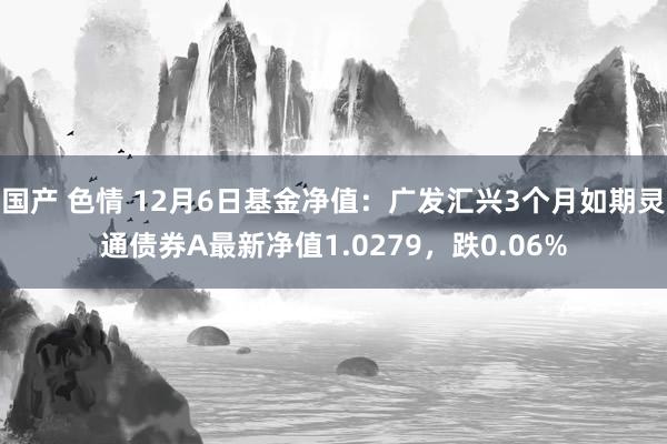 国产 色情 12月6日基金净值：广发汇兴3个月如期灵通债券A最新净值1.0279，跌0.06%