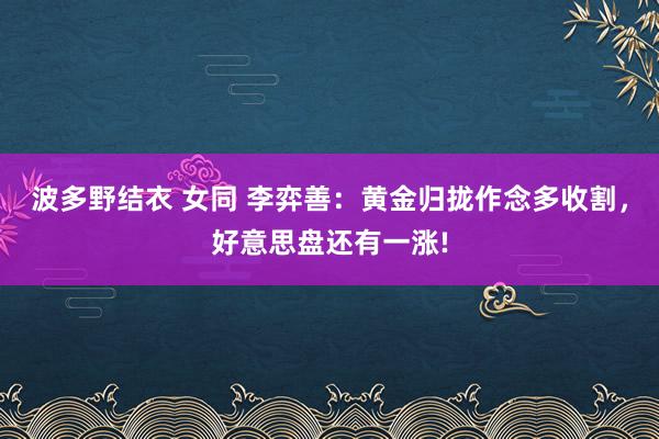 波多野结衣 女同 李弈善：黄金归拢作念多收割，好意思盘还有一涨!