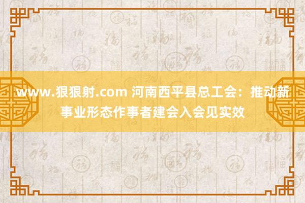 www.狠狠射.com 河南西平县总工会：推动新事业形态作事者建会入会见实效