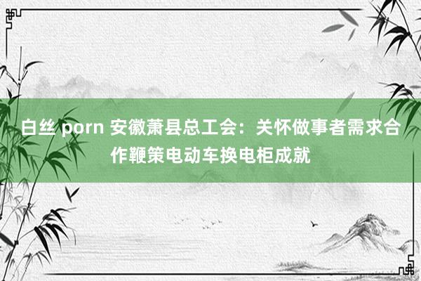 白丝 porn 安徽萧县总工会：关怀做事者需求合作鞭策电动车换电柜成就