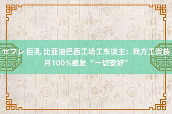 セフレ 巨乳 比亚迪巴西工场工东谈主：我方工资按月100%披发 “一切安好”