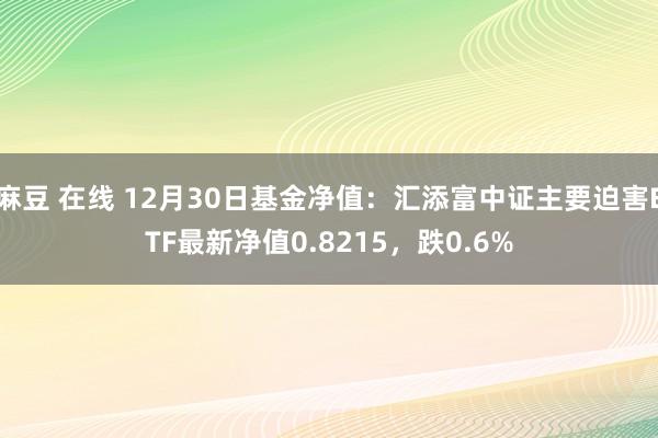 麻豆 在线 12月30日基金净值：汇添富中证主要迫害ETF最新净值0.8215，跌0.6%