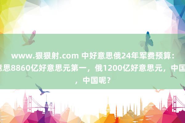 www.狠狠射.com 中好意思俄24年军费预算：好意思8860亿好意思元第一，俄1200亿好意思元，中国呢？