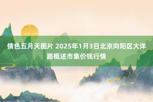 情色五月天图片 2025年1月3日北京向阳区大洋路概述市集价钱行情