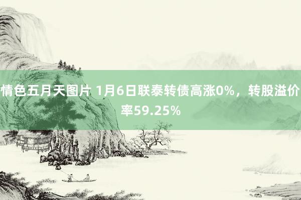 情色五月天图片 1月6日联泰转债高涨0%，转股溢价率59.25%