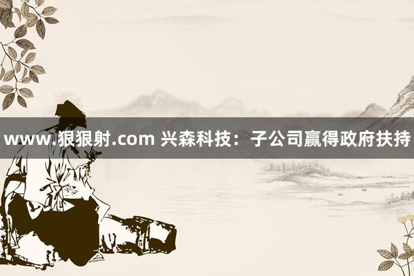 www.狠狠射.com 兴森科技：子公司赢得政府扶持