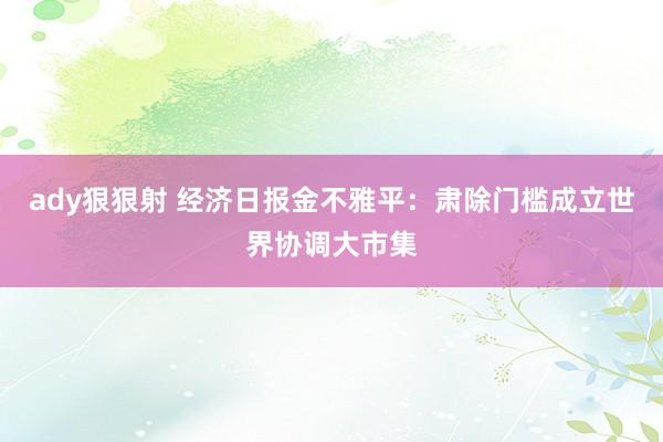 ady狠狠射 经济日报金不雅平：肃除门槛成立世界协调大市集