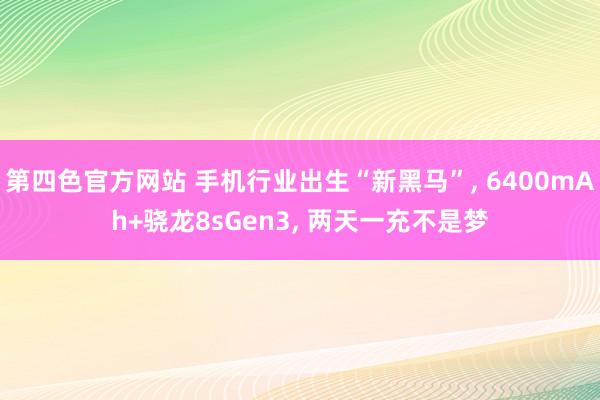 第四色官方网站 手机行业出生“新黑马”， 6400mAh+骁龙8sGen3， 两天一充不是梦