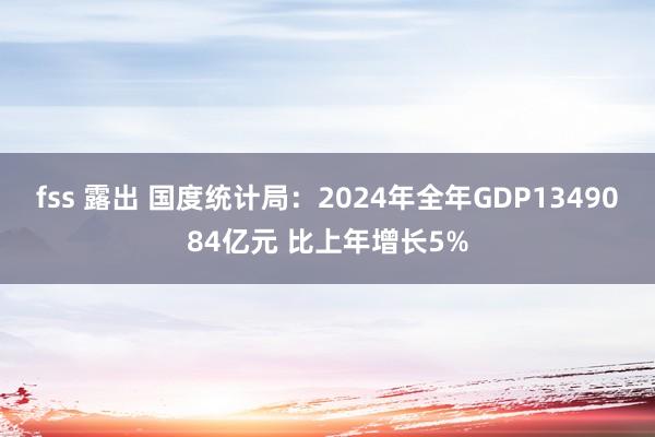 fss 露出 国度统计局：2024年全年GDP1349084亿元 比上年增长5%